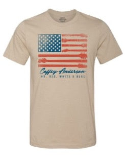 Mr Red White and Blue Guitar Flag Tee