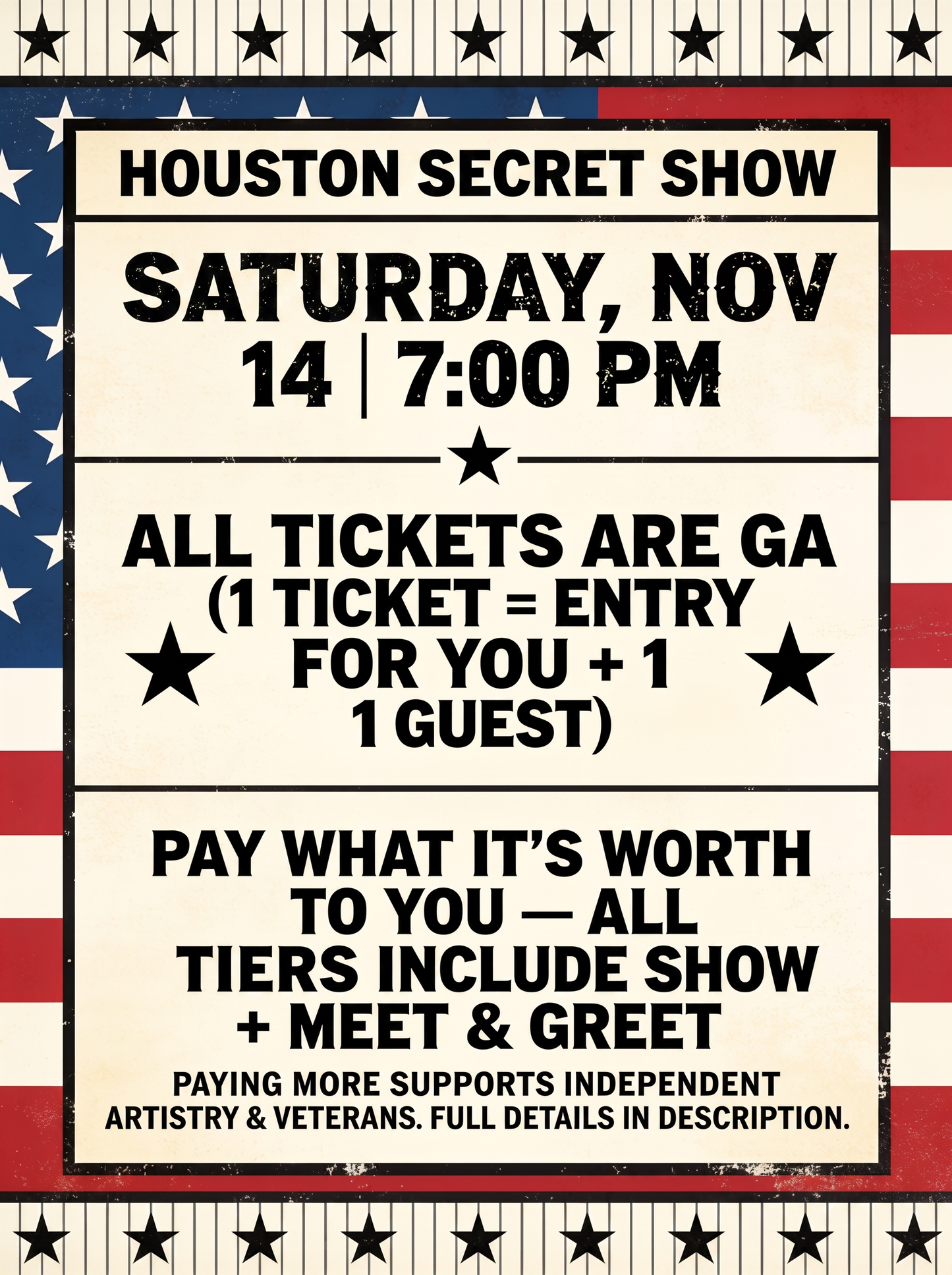 Houston Ticket (Pay What It's Worth to You)